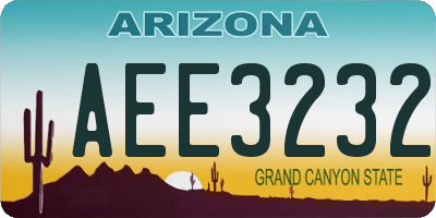 AZ license plate AEE3232