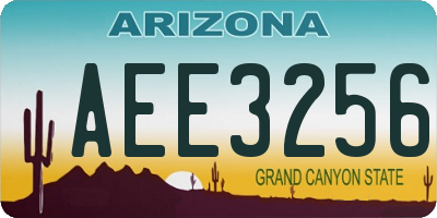AZ license plate AEE3256