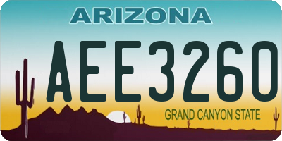 AZ license plate AEE3260