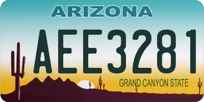 AZ license plate AEE3281