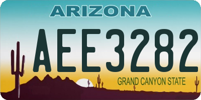 AZ license plate AEE3282