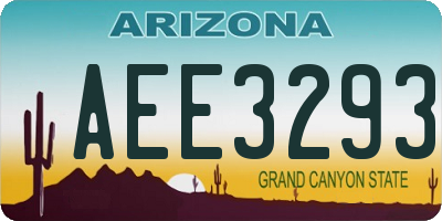 AZ license plate AEE3293