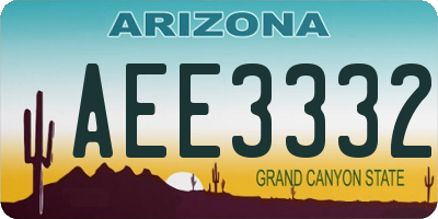 AZ license plate AEE3332