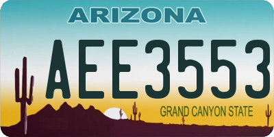 AZ license plate AEE3553