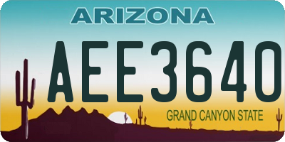 AZ license plate AEE3640