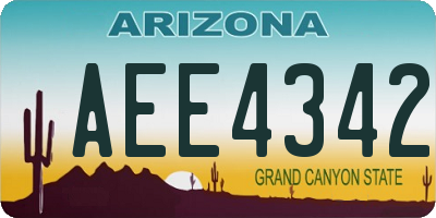 AZ license plate AEE4342