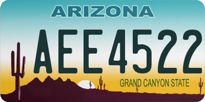 AZ license plate AEE4522