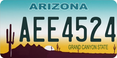 AZ license plate AEE4524