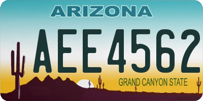AZ license plate AEE4562