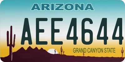 AZ license plate AEE4644