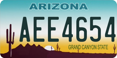 AZ license plate AEE4654