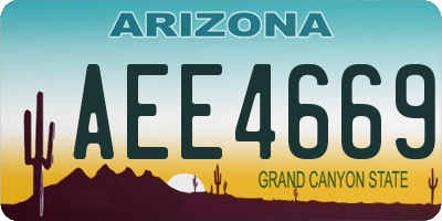 AZ license plate AEE4669