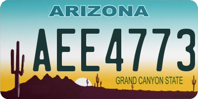 AZ license plate AEE4773