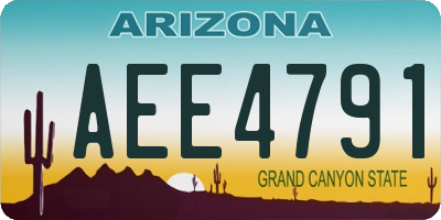 AZ license plate AEE4791