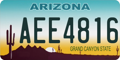 AZ license plate AEE4816