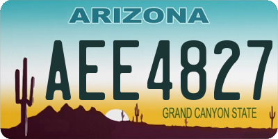 AZ license plate AEE4827