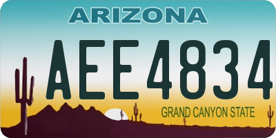 AZ license plate AEE4834