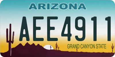 AZ license plate AEE4911