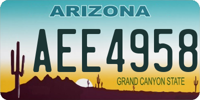 AZ license plate AEE4958