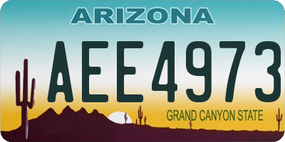 AZ license plate AEE4973