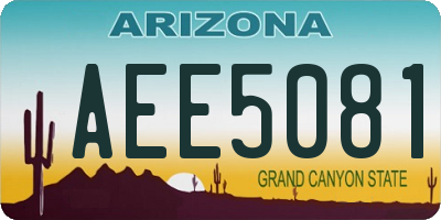 AZ license plate AEE5081