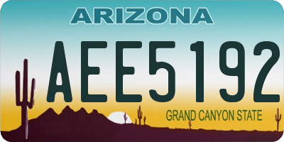 AZ license plate AEE5192