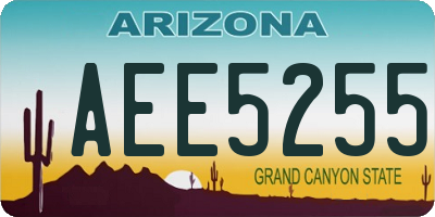 AZ license plate AEE5255