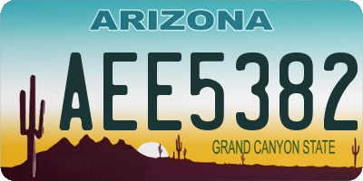 AZ license plate AEE5382