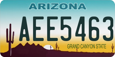 AZ license plate AEE5463