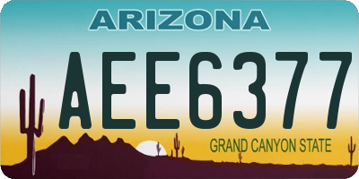 AZ license plate AEE6377