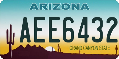 AZ license plate AEE6432