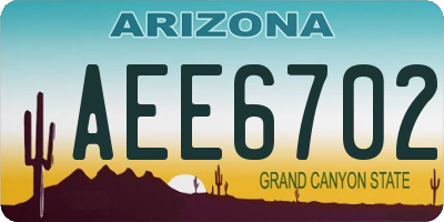 AZ license plate AEE6702