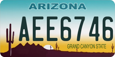 AZ license plate AEE6746