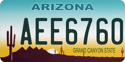 AZ license plate AEE6760