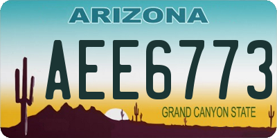 AZ license plate AEE6773