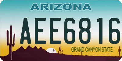 AZ license plate AEE6816