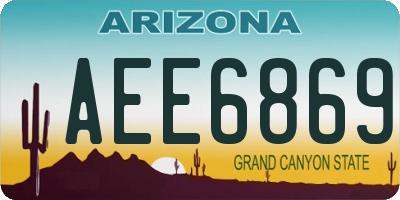 AZ license plate AEE6869