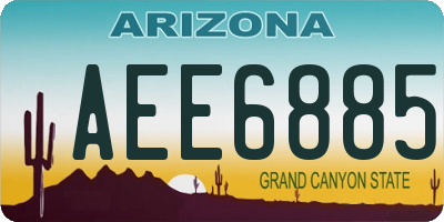 AZ license plate AEE6885