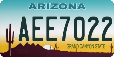 AZ license plate AEE7022