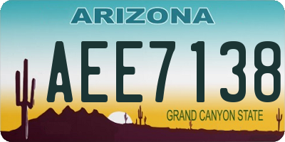 AZ license plate AEE7138