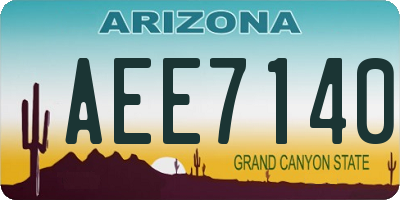AZ license plate AEE7140