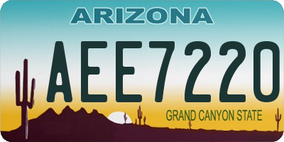 AZ license plate AEE7220