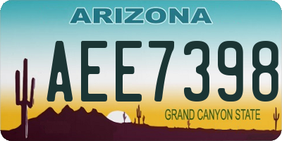 AZ license plate AEE7398
