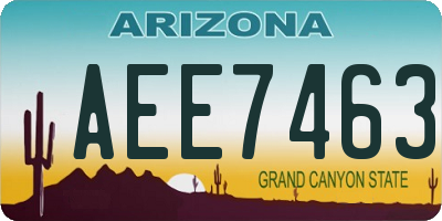 AZ license plate AEE7463