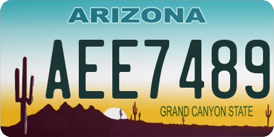 AZ license plate AEE7489
