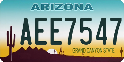 AZ license plate AEE7547