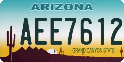 AZ license plate AEE7612