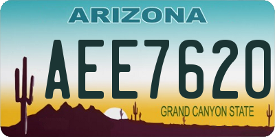 AZ license plate AEE7620