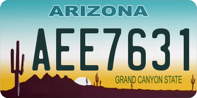 AZ license plate AEE7631
