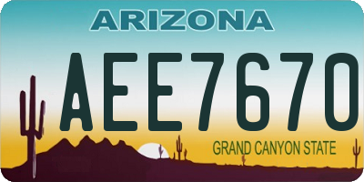 AZ license plate AEE7670